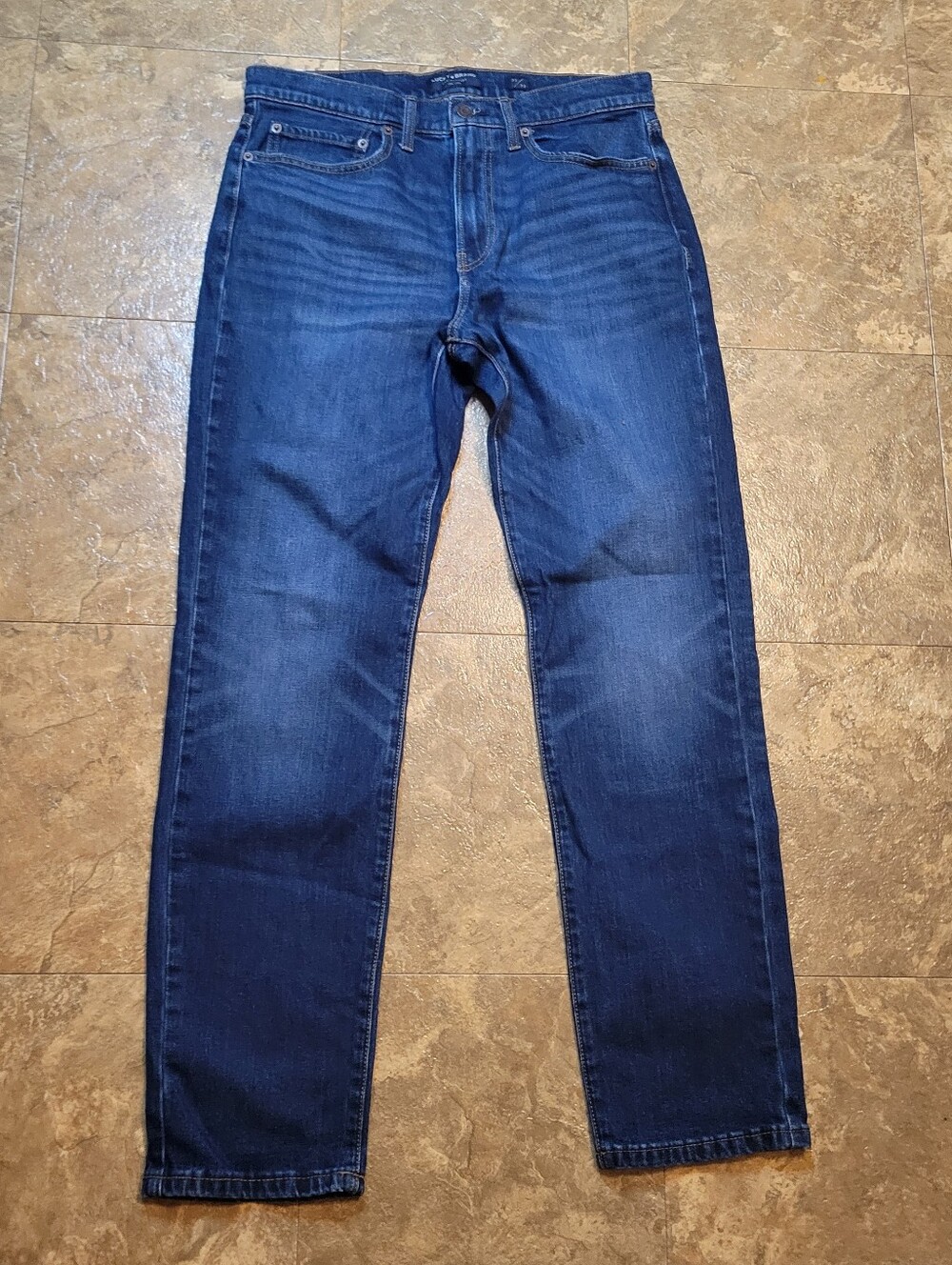 Lucky Brand 121 Slim Straight Jeans Mens 33x32 Blue Dark Wash Mid Rise